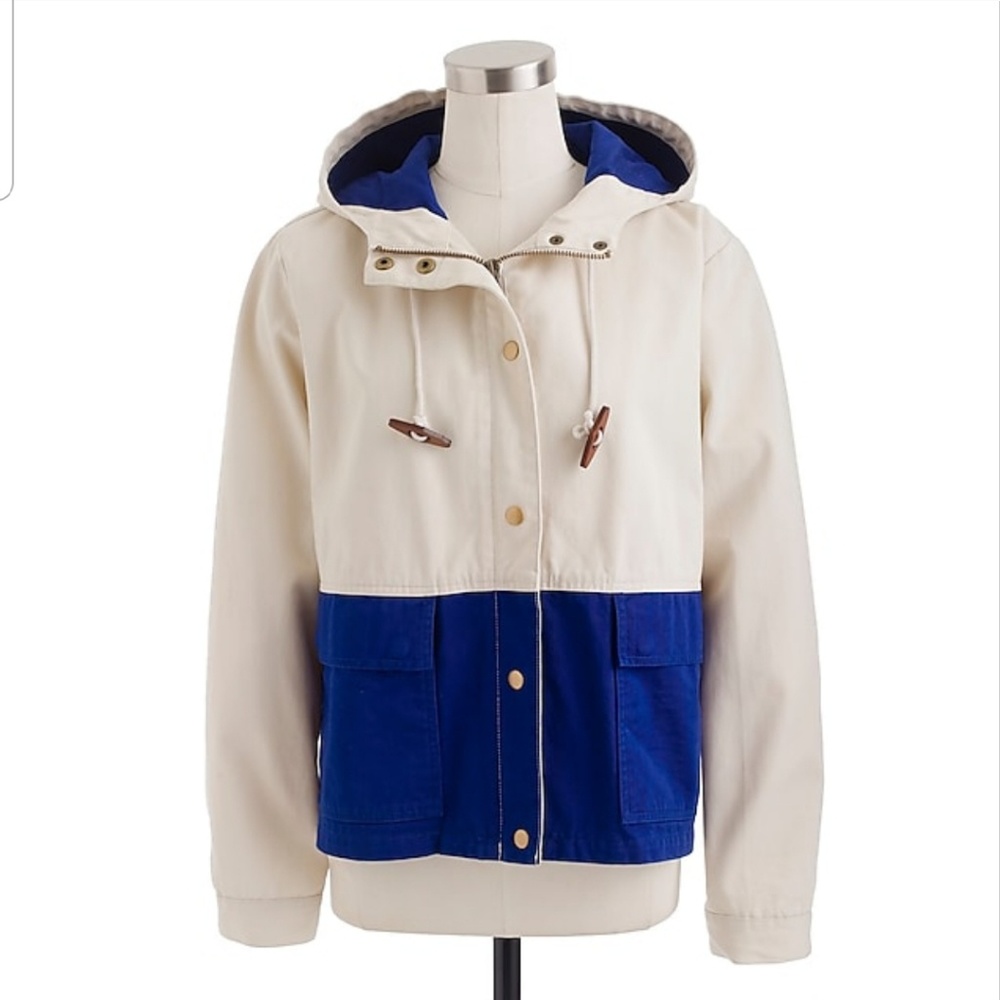 J.Crew color block hooded jacket